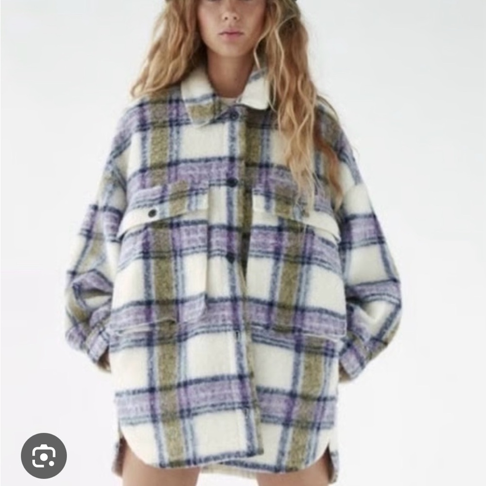 Zara Oversized Plaid Jacket